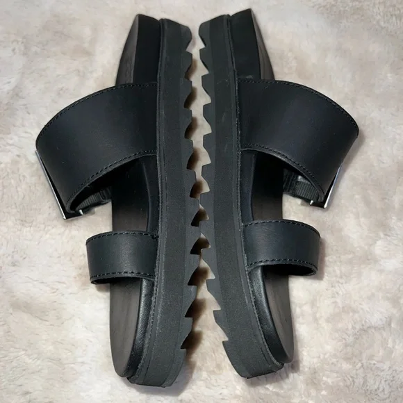 Sorel Women's Roaming Buckle Slide Sandal, Black, sz 6 - Picture 2 of 6